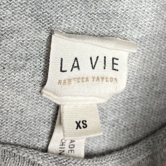 La Vie Rebecca Taylor Sweater Women XS Gray Turtleneck Lightweight Wool Blend - Picture 12 of 14